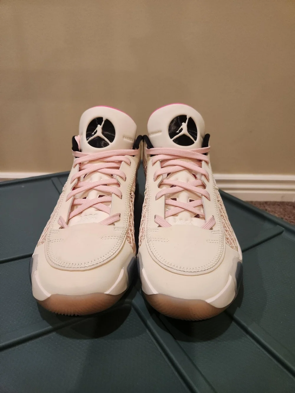 Air Jordan Pink and Cream Low-Top Sneakers